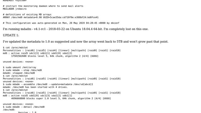 Unix & Linux: Problems with mdadm after resizing смотреть онлайн