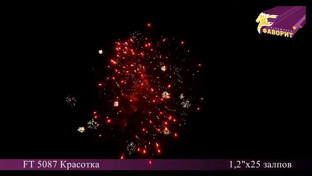 Батарея салютов 'Красотка' с разноцветными взрывами и треском FT 5087 смотреть онлайн