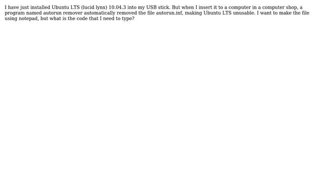 Ubuntu: What is the code of autorun.inf? смотреть онлайн