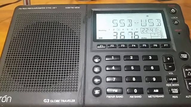 Netherlands Coast Guard 3673kHz 2140 UTC 06/09/2020 - Eton G3 Globe Traveler