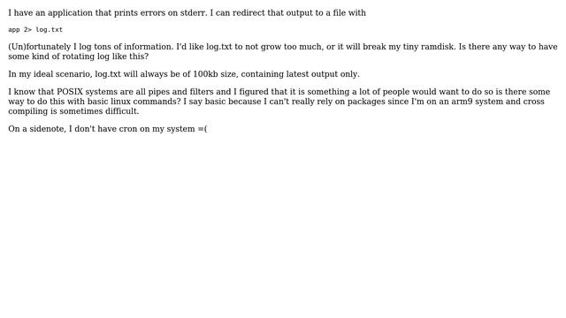 Linux : Rotating log buffer with output redirection смотреть онлайн