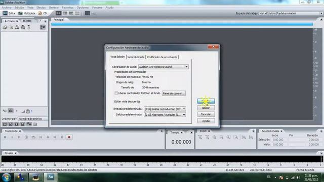Configurar audio de Adobe Audition en window 7 смотреть онлайн