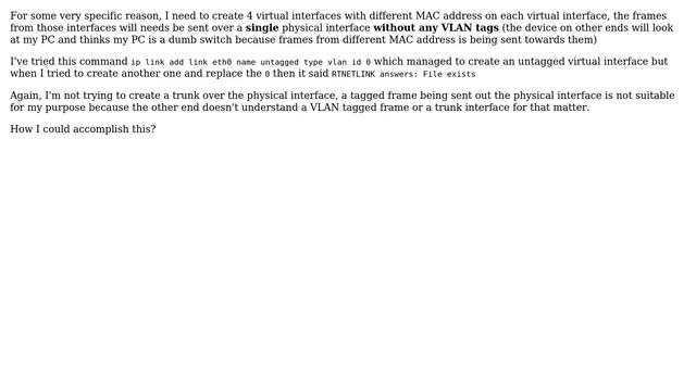 Create multiple untagged virtual interface on a single physical interface смотреть онлайн