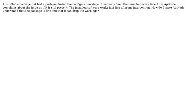 Disabling package configuration warnings (Debian) смотреть онлайн