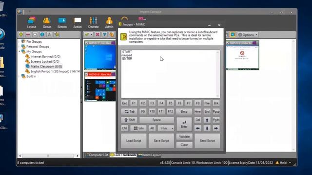 Impero Education Pro - MiMic Script (Desktop Console) смотреть онлайн