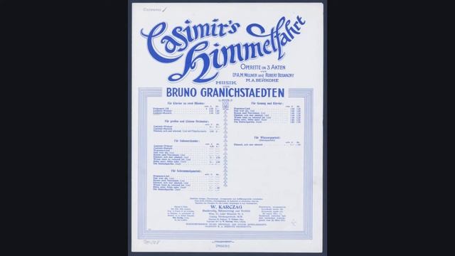 CASIMIR'S HIMMELFARHT operetta potpourri (Bruno Granichstaedten) HUPFELD 51195 смотреть онлайн