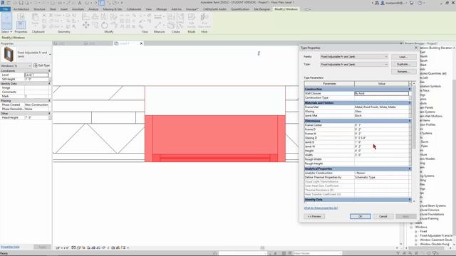 03 Revit Window Family Fixed Adjustable Place in Project смотреть онлайн