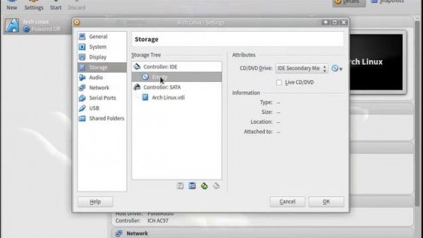 Virtualbox Arch Linux Install part 1 Virtualbox setup
