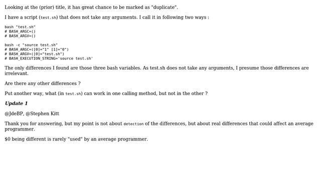 Can the script detect a difference between "bash somescript" and "bash -c 'source somescript'"? смотреть онлайн