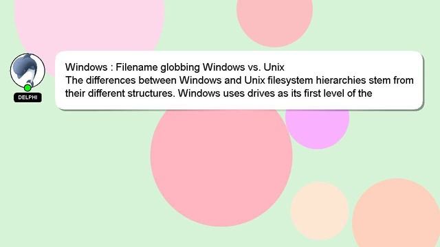 Windows : Filename globbing Windows vs. Unix смотреть онлайн