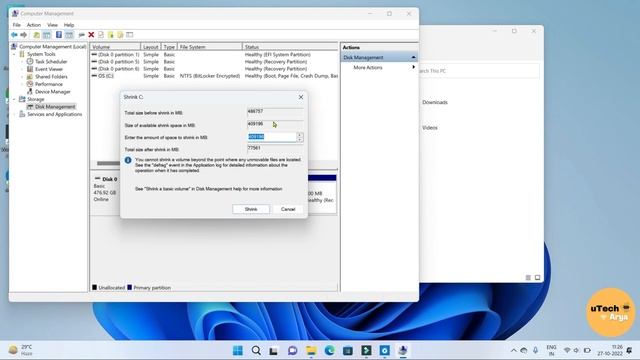 How to create Partition on Windows 11 | Windows 11 me disk partition kaise kare | Drive Partition смотреть онлайн