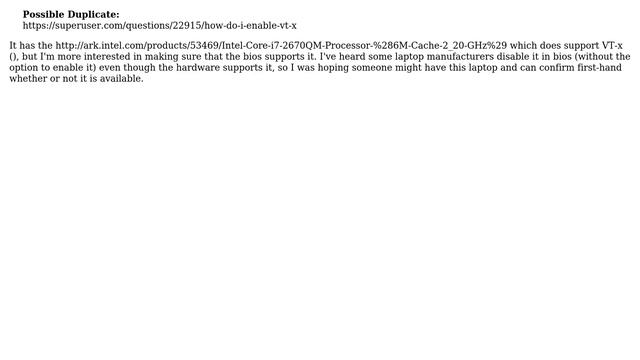 Can Anyone Confirm Whether Or Not The ASUS N53SV-DH72 Supports VT-x?