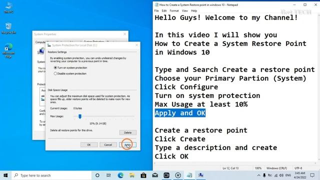 How to Create a System Restore point in windows 10 смотреть онлайн