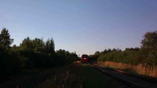 Дизель-электропоезд ДТ1-009 прибывает на станцию Рогавка смотреть онлайн