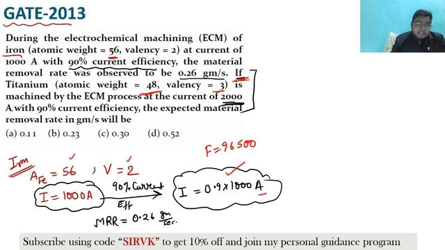 L47 | Non-Traditional Machining - Numericals of ECM | Manufacturing Engineering | GATE/ESE 2021 смотреть онлайн