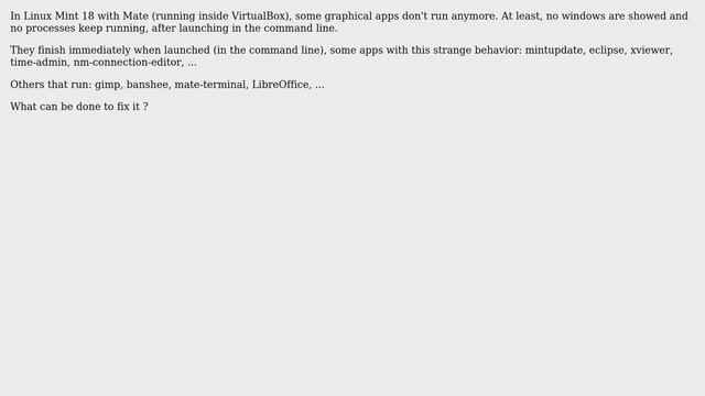 Some apps doesn't run anymore in Linux Mint 18 (with Mate) смотреть онлайн