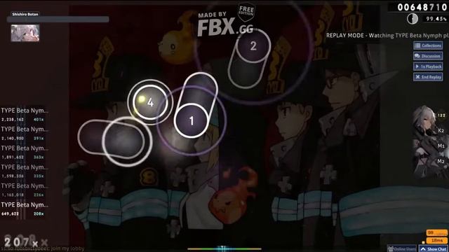 INFERNO-MRS. GREEN APPLE osu! (FIRE FORCE OP) HARD смотреть онлайн