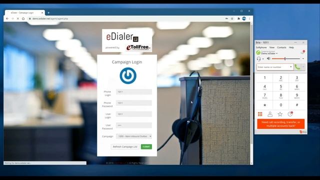 eDialer Agent Login With Softphone смотреть онлайн