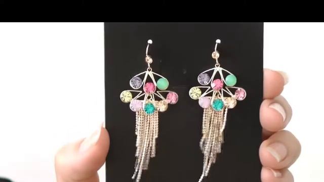 Maha.Kz - Серьги с цветными кристаллами (арт. 33250-9529) смотреть онлайн