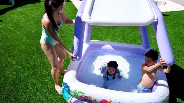 Надувной бассейн Intex с навесом Домик сиреневый, 157х157х122 см 57470 смотреть онлайн