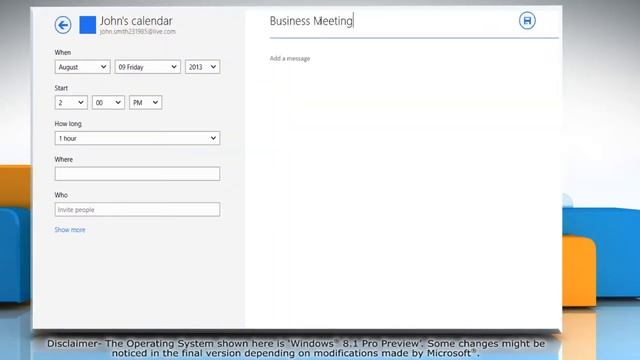 How to add a reminder using the Calendar app in Windows® 8.1 Pro Preview смотреть онлайн