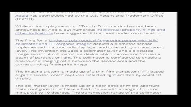 New Optical in-display sensor 4 fingerprint biometrics described in Apple patent filing смотреть онлайн