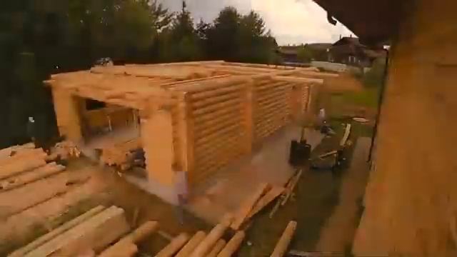 Строительство дома из сруба за 5 минут😱 смотреть онлайн