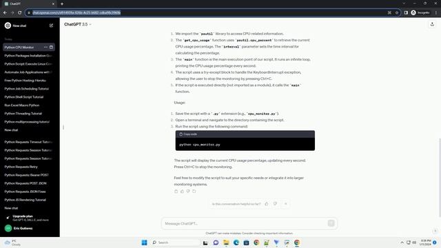 python script to monitor cpu usage in linux смотреть онлайн