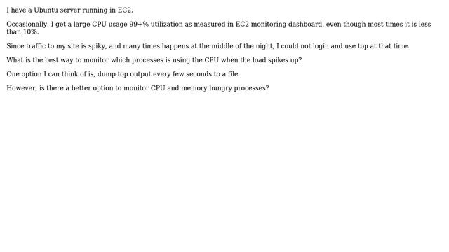 Identify the top processes when the overall system has large CPU utilization in Ubuntu server смотреть онлайн