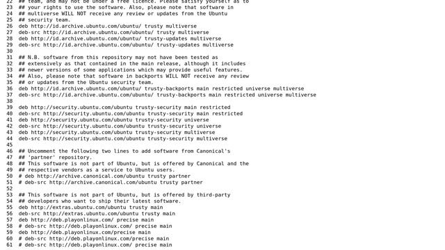 Ubuntu: malformed line 59 in source list /etc/apt/sources.list (dist parse) смотреть онлайн