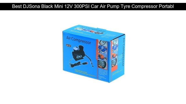 Best DJSona Black Mini 12V 300PSI Car Air Pump Tyre Compressor Portable Electric Car Air Pump Bike смотреть онлайн