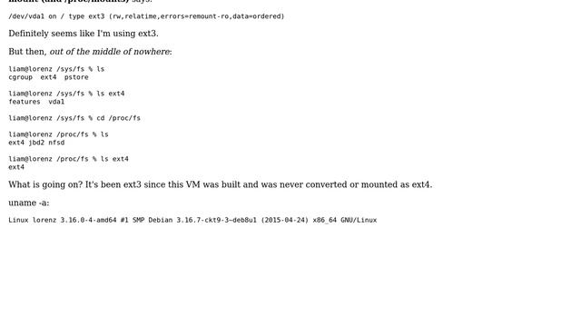 DevOps & SysAdmins: Why does /sys/fs/ext4/vda1 exist when /dev/vda1 is ext3? смотреть онлайн