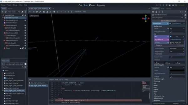 Godot 4 Sky Shader Simple Day Night Cycle
