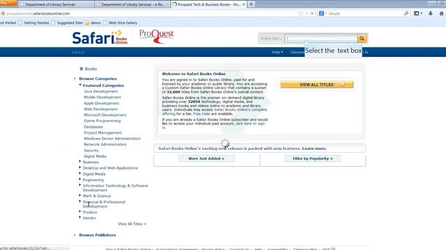 The Safari Tech Books Online at Tuks смотреть онлайн