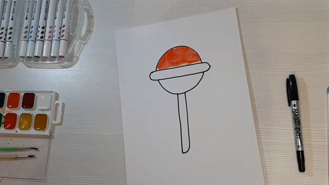 How to draw chupa-chups / Drawing for kids / Как нарисовать чупа-чупс / Балаларға арналған сурет смотреть онлайн