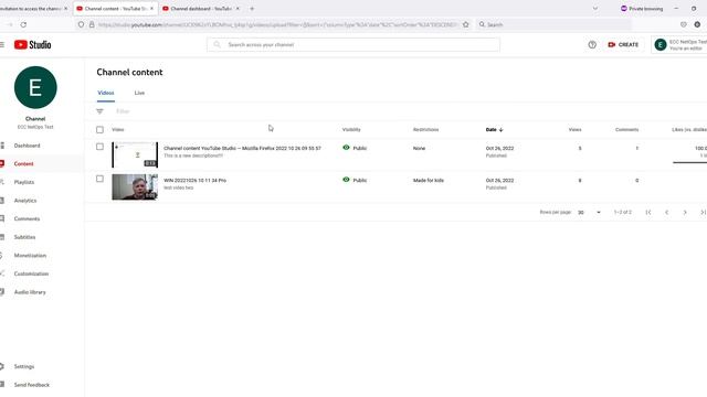 Channel content YouTube Studio — Mozilla Firefox Private Browsing 2022 10 26 11 31 55 смотреть онлайн