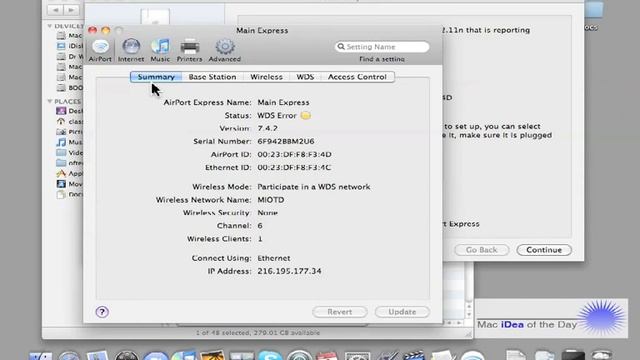 Airport Part 5 import your saved Airport settings Mac OS 10.5 & 10.6 смотреть онлайн