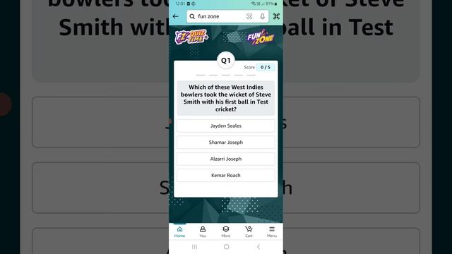 Amazon IPL T20 Cricket Trivia Guess and win Quiz Answers Today| Amazon daily quiz time answer today смотреть онлайн