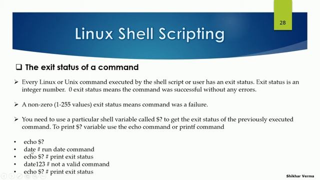 linux administrator: 41 exit status of a command смотреть онлайн