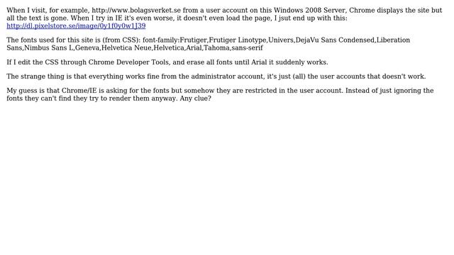 Fonts doesn't render in Chrome or IE in Windows Server 2008 смотреть онлайн