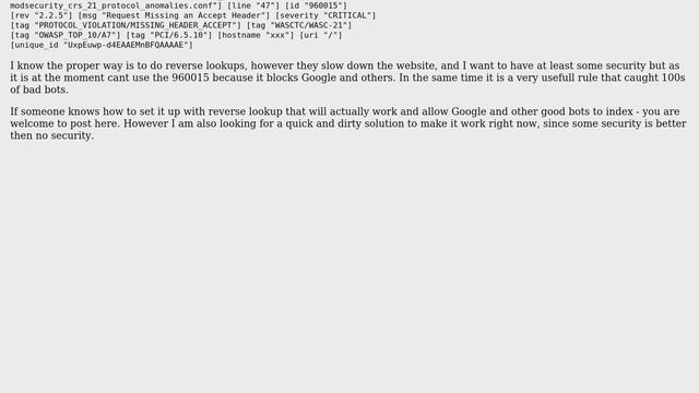 DevOps & SysAdmins: mod_security 960015 blocks Google and other good bots (2 Solutions!!) смотреть онлайн
