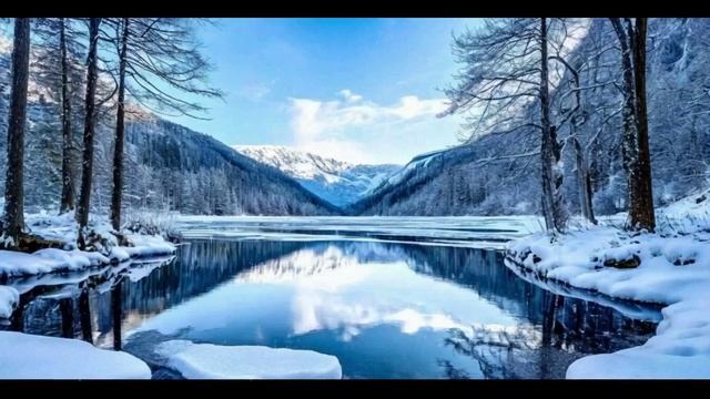 Зимнее озеро, видео для сна
