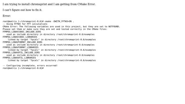 DevOps & SysAdmins: CMake Error - trying to install chromaprint смотреть онлайн