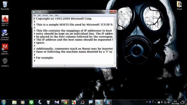 การแก้ไข host ไฟล์ด้วย notepad (How to add the following Line in Windows Hosts File) смотреть онлайн