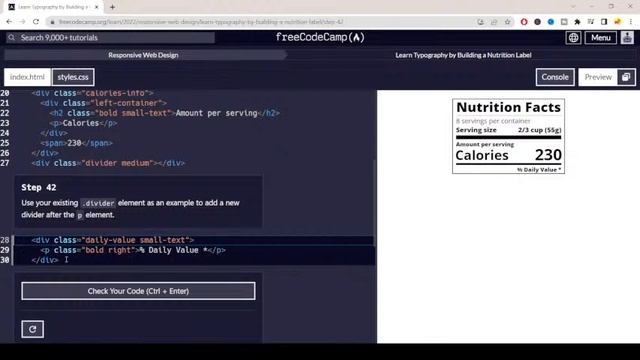 Let's Learn to Code Together: Learn CSS Typography (Building a Nutrition Label) (steps 1-67) смотреть онлайн