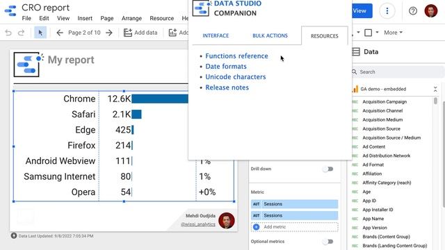 Looker Studio Chrome extension - Feature to hide data panel смотреть онлайн