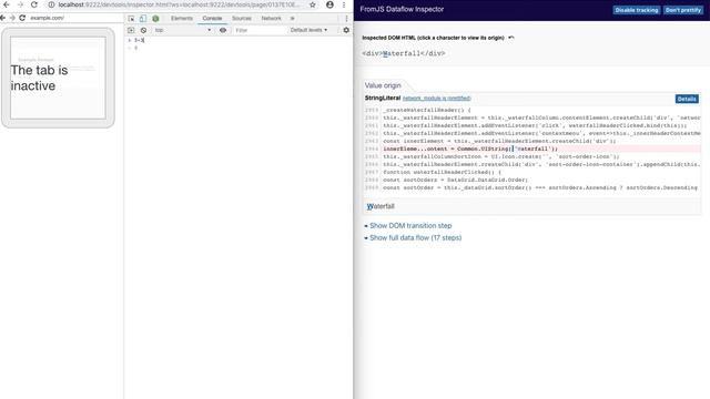 Inspecting Chrome DevTools with FromJS 2 смотреть онлайн