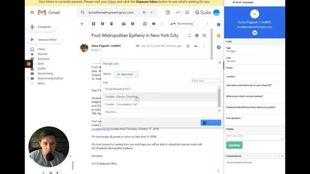 Chrome Extension: Connect ActiveCampaign to Gmail смотреть онлайн