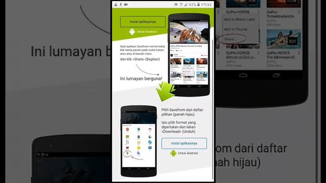 TUTORIAL CARA UNTUK MENYIMPAN VIDIO DARI YOUTUBE KE GALERI MENGGUNAKAN APL SAVEFROM смотреть онлайн