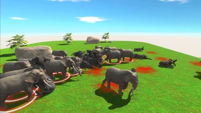 50 Elephant VS 50 Bull Animal Fight #01 смотреть онлайн